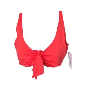 NEW Swimsuits for All Pink Tie Front Bikini Top Swim Suit Beach Womens Size 18